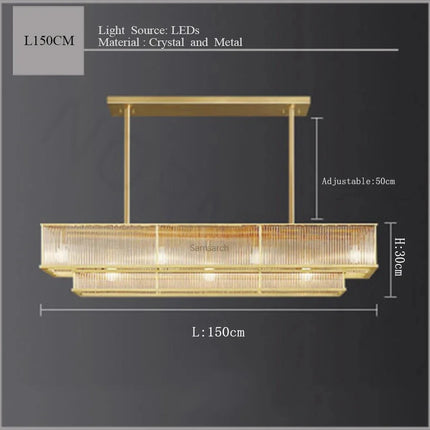 Suspension lustre en cristal doré cuivre, LED luxueuse pour salon et chambre
