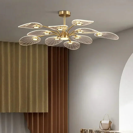 Suspension nordique design lotus en acrylique pour salle à manger et cuisine
