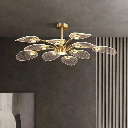 Suspension nordique design lotus en acrylique pour salle à manger et cuisine