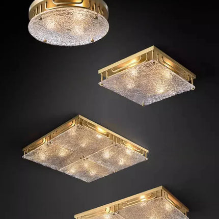 Suspension lustre moderne en verre ondulé pour salon et hall