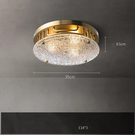 Suspension lustre moderne en verre ondulé pour salon et hall