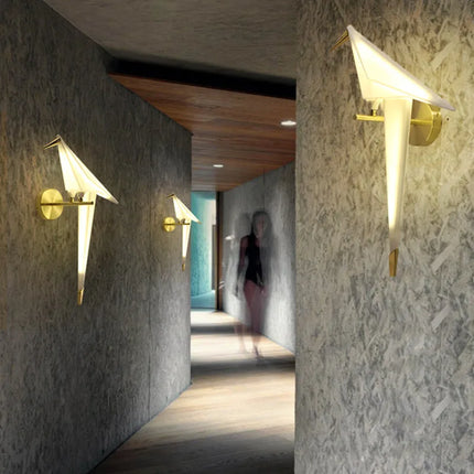 Suspension LED design oiseaux en origami, luminaire décoratif intérieur