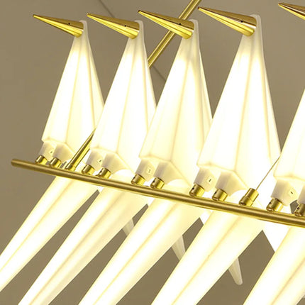 Suspension LED design oiseaux en origami, luminaire décoratif intérieur