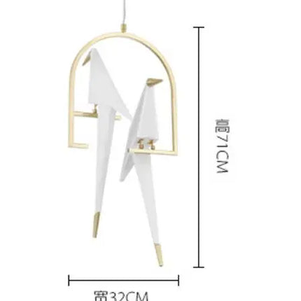 Suspension LED design oiseaux en origami, luminaire décoratif intérieur