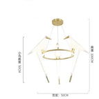 3 suspensions lumineuses A / Corps en or / Blanc froid 6000K