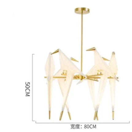 Suspension LED design oiseaux en origami, luminaire décoratif intérieur