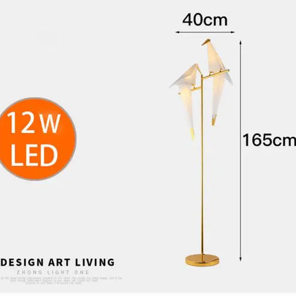 Suspension LED design oiseaux en origami, luminaire décoratif intérieur