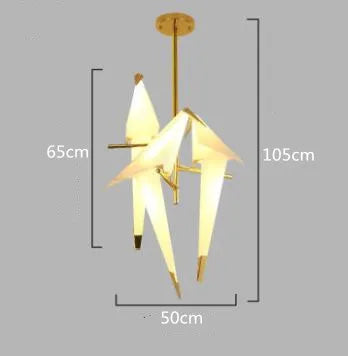 Suspension LED design oiseaux en origami, luminaire décoratif intérieur