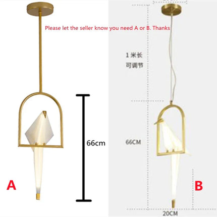 Suspension LED design oiseaux en origami, luminaire décoratif intérieur