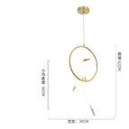 1 luminaire suspendu B / Corps en or / Blanc froid 6000K