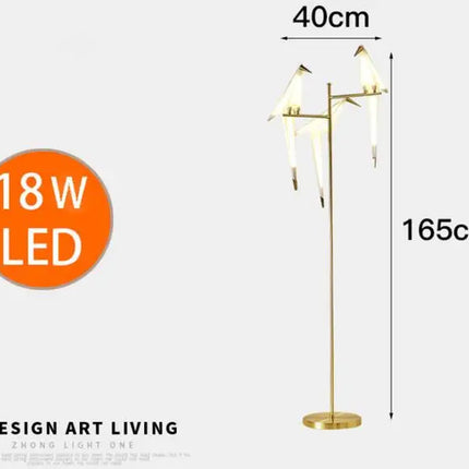 Suspension LED design oiseaux en origami, luminaire décoratif intérieur