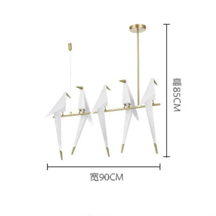 Suspension LED design oiseaux en origami, luminaire décoratif intérieur