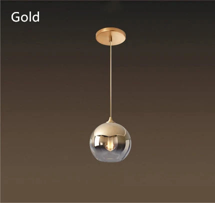 Suspension moderne en verre boule E27 pour salle à manger et chambre