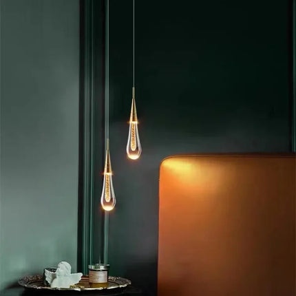 Suspension LED en cristal design nordique, luminaire intérieur élégant
