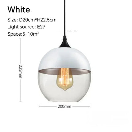 Suspension nordique moderne en verre DINDALLED pour salon et chambre