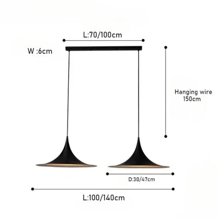 Suspension scandinave minimaliste en métal pour salle à manger