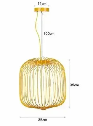 Suspension cage à oiseaux en fer Foscarini, lumière LED design luxe pour salon et restaurant
