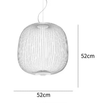 Suspension cage à oiseaux en fer Foscarini, lumière LED design luxe pour salon et restaurant