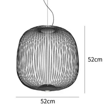 Suspension cage à oiseaux en fer Foscarini, lumière LED design luxe pour salon et restaurant