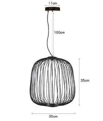 Suspension cage à oiseaux en fer Foscarini, lumière LED design luxe pour salon et restaurant