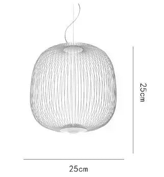 Suspension cage à oiseaux en fer Foscarini, lumière LED design luxe pour salon et restaurant