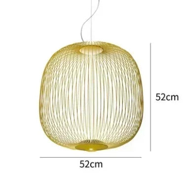 Suspension cage à oiseaux en fer Foscarini, lumière LED design luxe pour salon et restaurant