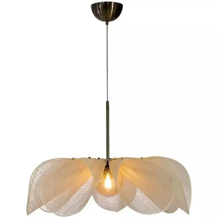 Suspension tissu Wabi-sabi à fleur E27 pour ambiance cosy salon et cuisine