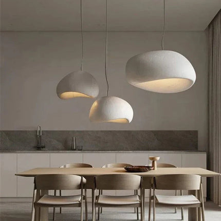 Suspension Wabi Sabi japonaise LED E27, lumière chaude et design artisanal