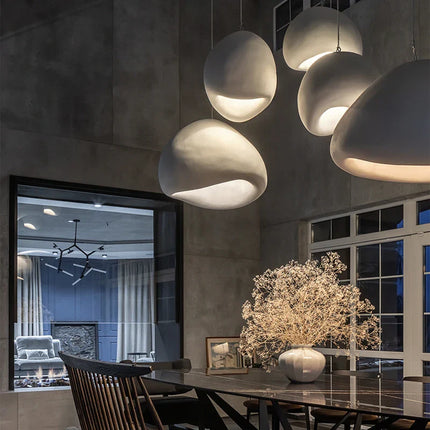 Suspension Wabi Sabi japonaise LED E27, lumière chaude et design artisanal