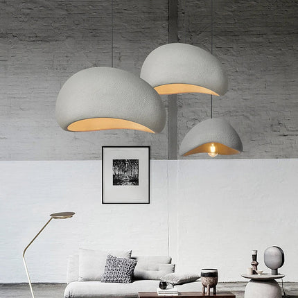 Suspension Wabi Sabi japonaise LED E27, lumière chaude et design artisanal