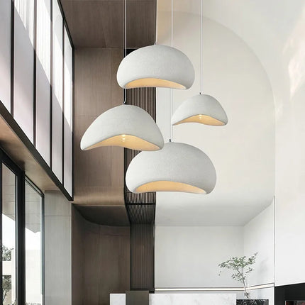 Suspension Wabi Sabi japonaise LED E27, lumière chaude et design artisanal