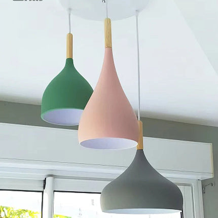 Suspension multicolore moderne E27 en aluminium, éclairage LED 110-220V