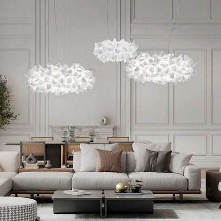 Suspension lustre moderne pétale en cristal noir pour salon et chambre