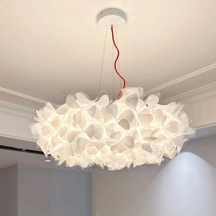 Suspension lustre moderne pétale en cristal noir pour salon et chambre