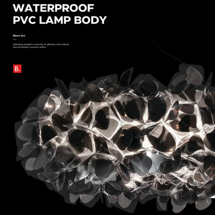 Suspension lustre moderne pétale en cristal noir pour salon et chambre