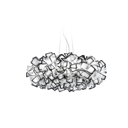Suspension lustre moderne pétale en cristal noir pour salon et chambre