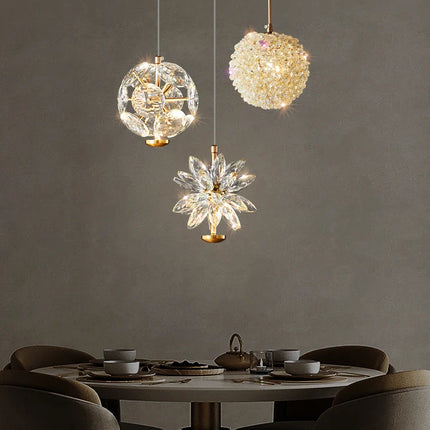 Suspension LED moderne minimaliste en aluminium avec lumière chaude réglable pour salle à manger