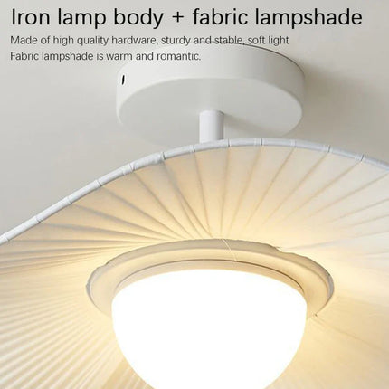 Suspension LED Nordique en fer et tissu, lumière blanche et chaude, pour salon et chambre