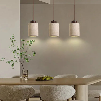 Suspension japonaise wabi-sabi en pierre jaune, lumière chaleureuse pour chambre
