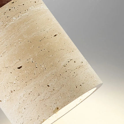 Suspension japonaise wabi-sabi en pierre jaune, lumière chaleureuse pour chambre