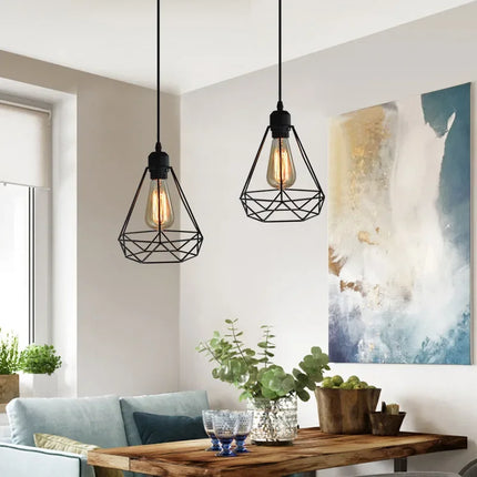 Suspension vintage en métal forgé, éclairage plafond design intérieur