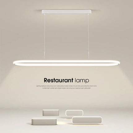 Suspension LED en aluminium noire ou blanche, lumière chaude pour table à manger