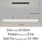 Noir  120cm 51W / Lumière chaude sans télécommete