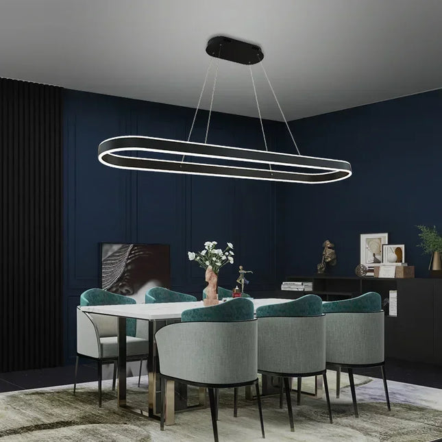 Suspension LED moderne en aluminium pour salon et chambre, lumière chaleureuse