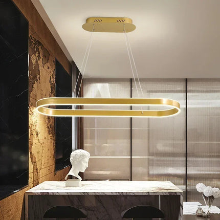 Suspension LED moderne en aluminium pour salon et chambre, lumière chaleureuse