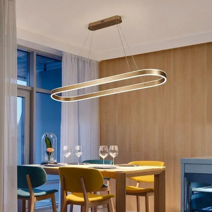 Suspension LED moderne en aluminium pour salon et chambre, lumière chaleureuse