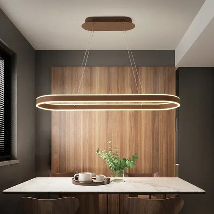 Suspension LED moderne en aluminium pour salon et chambre, lumière chaleureuse