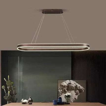 Suspension LED moderne en aluminium pour salon et chambre, lumière chaleureuse