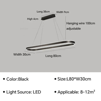 Suspension LED moderne en aluminium pour salon et chambre, lumière chaleureuse
