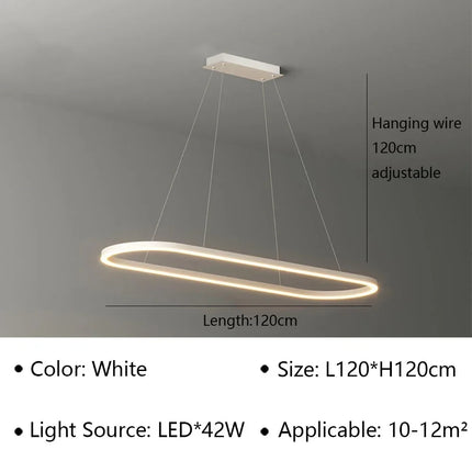 Suspension LED moderne en aluminium pour salon et chambre, lumière chaleureuse